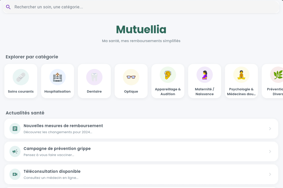 Mutuellia â Application mobile de simulation de remboursements santĂ© (Projet d'Ă©quipe)